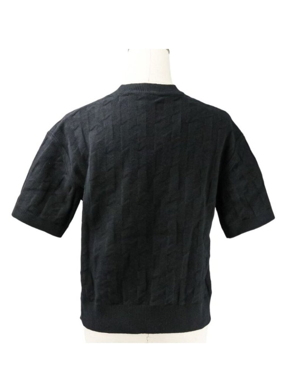 Hermes Short Sleeve H Jacquard Knit Sweater Size 36 Black 24AW - Picture 4 of 12